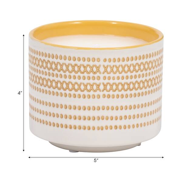 Sagebrook Home Ceramic Dotted 15 Ounce, Citronella and Lemonscented